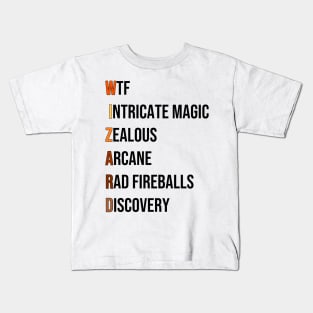 Wizard Mage Class RPG Roleplaying Dungeon Sorcerer Meme Gift Kids T-Shirt